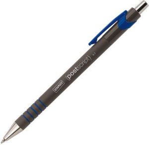 Staples Długopis automatyczny Postscript Softgrip jednorazowy, niebieski (C80551) 1