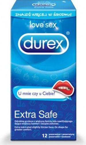 Durex  Extra Safe grubsze prezerwatywy z większą ilością żelu 12szt 1