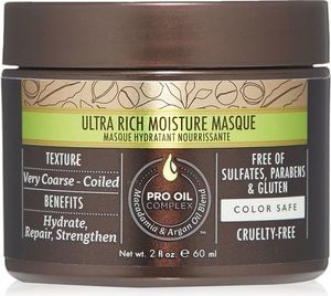 Macadamia Ultra Rich Moisture Masque nawilżająca maska do włosów grubych 60 ml 1