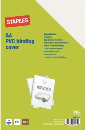 Staples Okładka do bindowania 150 mic, przezroczysty, opakowanie 100 szt. 3