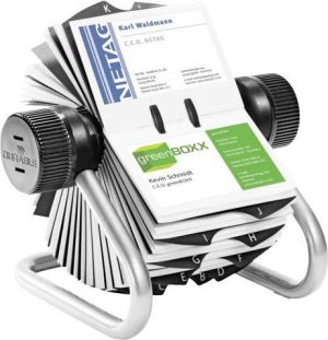 Durable Wizytownik obrotowy VISFIX, na 400 wizytówek, srebrny (DUR137) 2