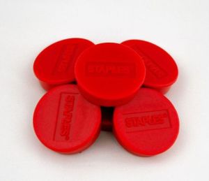 Staples Magnesy do tablic magnetycznych, 10mm, czerwony, opakowanie 10 sztuk (C61132) 1