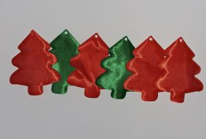 Titanum Choinki materiałowe: zielone i czerwone 5.5x6.5cm 1