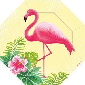 AMSCAN Talerz Flamingo Paradise 1