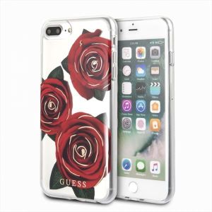 Guess Guess GUHCI8LROSTR iPhone 7/8 Plus transprent hard case Flower Desire red rose 1