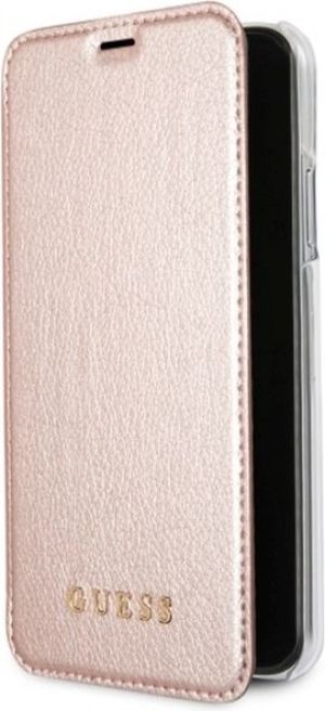 Guess Guess GUFLBKPXIGLTRG iPhone X rose gold /różowo-złoty book Iridescent 2