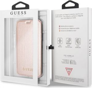 Guess Guess GUFLBKPXIGLTRG iPhone X rose gold /różowo-złoty book Iridescent 5