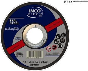 Techniflex INCOFLEX TARCZA DO METALU 115 x 3,2mm WYGIĘTA IFM42-115-3.2-22A30R 1
