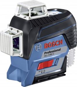 Bosch Laser płaszczyznowy GLL 3-80 C czerwony 30 m 2