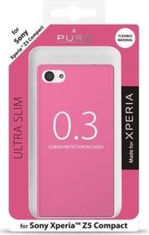 Puro Slim 0.3 dla Sony Z5 Compact + folia (SYXZ5C03PNK) 2