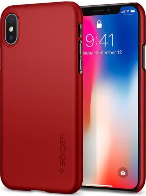 Spigen Etui Spigen SGP Thin Fit Apple iPhone X Metallic Red 1