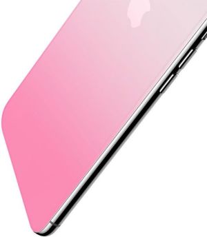 Baseus Baseus gradient szkło hartowane 9H na tył iPhone X różowe 10