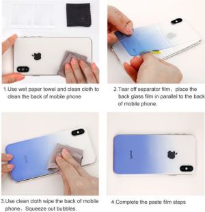 Baseus Baseus gradient szkło hartowane 9H na tył iPhone X różowe 15