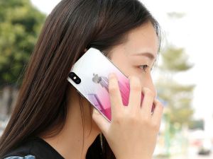 Baseus Baseus gradient szkło hartowane 9H na tył iPhone X różowe 22