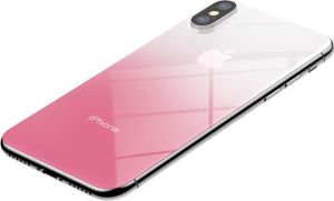 Baseus Baseus gradient szkło hartowane 9H na tył iPhone X różowe 6