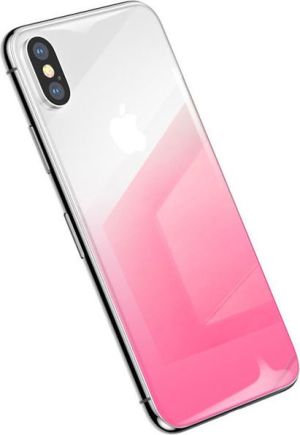 Baseus Baseus gradient szkło hartowane 9H na tył iPhone X różowe 7