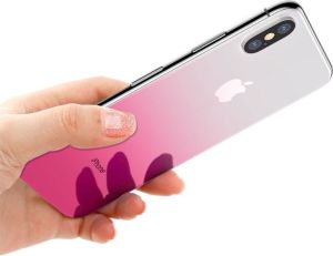 Baseus Baseus gradient szkło hartowane 9H na tył iPhone X różowe 8