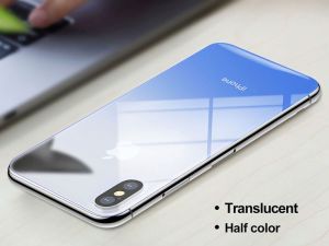 Baseus Baseus gradient szkło hartowane 9H na tył iPhone X niebieskie 11