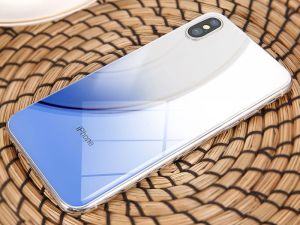 Baseus Baseus gradient szkło hartowane 9H na tył iPhone X niebieskie 14