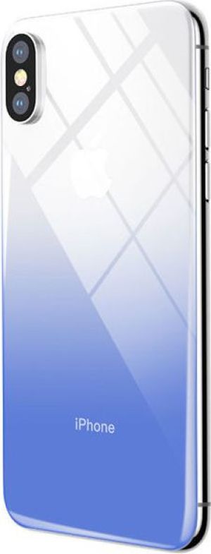 Baseus Baseus gradient szkło hartowane 9H na tył iPhone X niebieskie 1