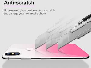 Baseus Baseus gradient szkło hartowane 9H na tył iPhone X niebieskie 21