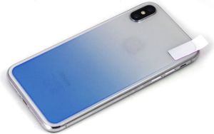 Baseus Baseus gradient szkło hartowane 9H na tył iPhone X niebieskie 4