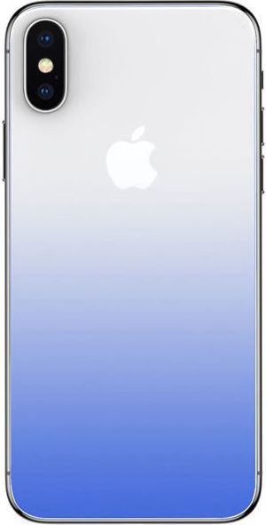 Baseus Baseus gradient szkło hartowane 9H na tył iPhone X niebieskie 5