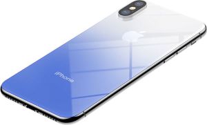 Baseus Baseus gradient szkło hartowane 9H na tył iPhone X niebieskie 6