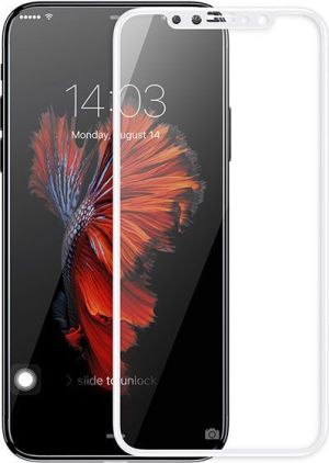 Baseus Baseus Szkło silk Apple iPhone X z elastyczną ramką białe 2
