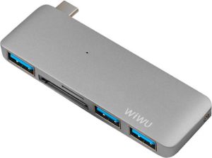 HUB USB WiWU Adapter hub WiWU C1 5w1 USB-C - 3x USB 3.0 +micro +SD szary 1