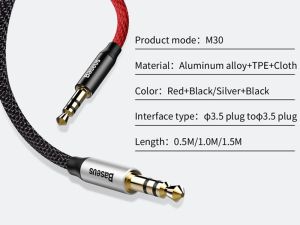 Kabel Baseus Jack 3.5mm - Jack 3.5mm 1m czerwony (27891-uniw) 10