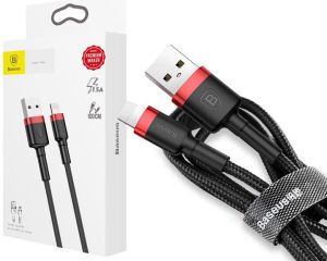 Kabel USB Baseus USB-A - Lightning 1 m Czarno-czerwony (31652-uniw) 3