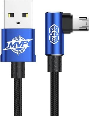 Kabel USB Baseus Kabel Baseus MVP Elbow kątowy dwustronny micro USB 2m Blue 1