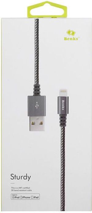 Kabel USB Benks USB-A - 1 m Szary (25024-uniw) 1