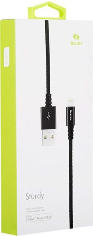 Kabel USB Benks Kabel Benks MFI Lightning - USB 1m sturdy iPhone - czarny 1