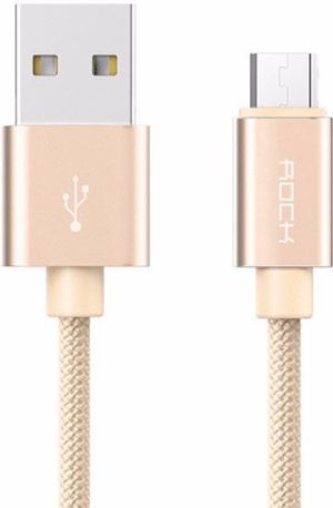 Kabel USB Rock Space Rock Kabel Micro USB 1m nylonowy złoty 1