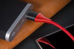 Kabel USB Rock Space Kabel Rock Hi-Tensile USB-C Typ C 3A 1m Nylon czerwony 10