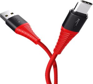 Kabel USB Rock Space Kabel Rock Hi-Tensile USB-C Typ C 3A 1m Nylon czerwony 2