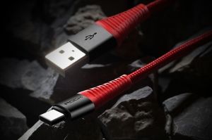 Kabel USB Rock Space Kabel Rock Hi-Tensile USB-C Typ C 3A 1m Nylon czerwony 9