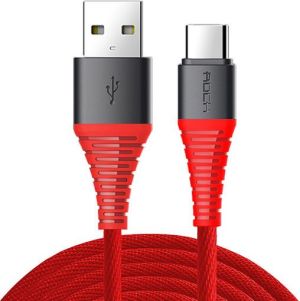 Kabel USB Rock Space USB-A - USB-C 2 m Czerwony (29743-uniw) 5
