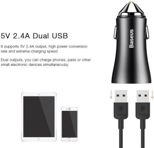 Ładowarka Baseus Golden Contactor 2x USB-A 2.4 A  (27624-uniw) 8