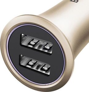 Ładowarka Baseus Ładowarka samochodowa 2 x usb 3.1A small trumpet złota 4
