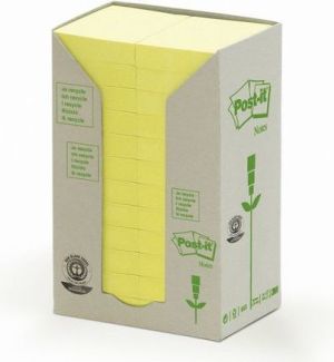 Post-it Bloczek ekologiczny TOWER, 38 x 51mm, żółty pastel, 24 sztuki po 100 kartek (3M0280) 1