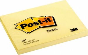 Post-it POST-IT Bloczek samoprzylepny 657 76x102mm, żółty 1