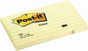 Post-it Notes samoprzylepny 635, 76x127mm, żółty linia (3M0009) 1