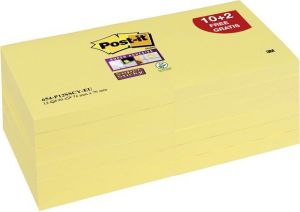 Post-it SUPER STICKY Bloczek samoprzylepny 654-12SSCY-EU, żółty, 76x76mm, 90 kartek (3M0681) 1