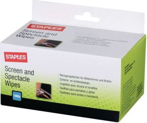 Staples Chusteczki nawilżane i suche do czyszczenia ekranów TFT/LCD 100 szt. (C56340) 2