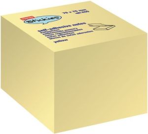 Staples Bloczek kostka samoprzylepna 75 x 75mm 400 kartek, żółty (C71720) 2