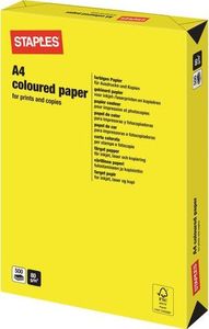 Staples STAPLES Papier kolorowy INTENSIVE COLOURS A4 80G, żółty/yellow, ryza 500 arkuszy 1
