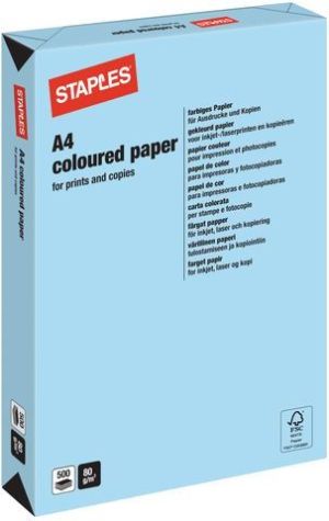 Staples Papier ksero Trend Colours A4 80g średnioniebieski 500 arkuszy 1
